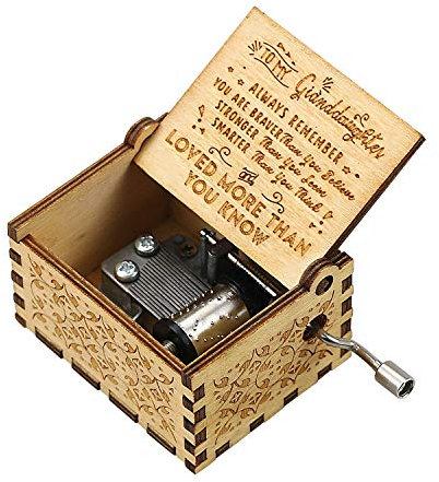 Vintage Holz Handkurbel Spieluhr Sie sind mein Sonnenschein Geschenk für Familienliebhaber Geburtstag/Weihnachten/Valentinstag (For GrandDaughter)