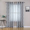 LinTimes 2er Set Blatt Sheer Vorhänge mit Stickerei halb Transparente Voile mit Ösen Gardine für Schlafzimmer Wohnzimmer,132 * 137cm,Grau