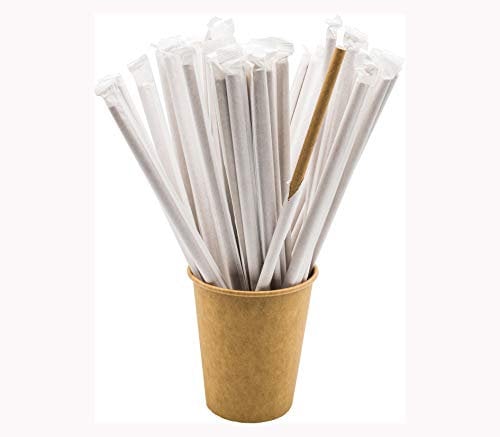 DON PALILLO, 250 pailles en papier pour boissons, emballées individuellement, diamètre 6 mm, longueur 200 mm, usage froid et chaud, bars, cafés, événements