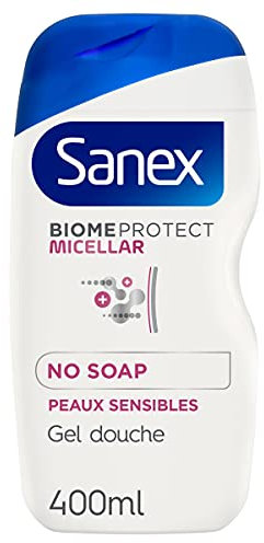 SANEX - Gel Douche Sanex BiomeProtect Micellar - Sans Savon/No Soap - Respectueux du Microbiome Cutané - Peaux Sensibles - 400 ml