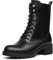 DREAM PAIRS Stivali da Combattimento con Lacci Neri Stivali Invernali Militari a metà Polpaccio per Le Donne Zipper Anfibi Stivali,Size 38,Nero/PU,DMB214