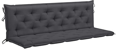 Festnight Gartenbank Auflage Bank Bankauflage 180 cm Bankkissen Outdoor Kissen Sitzkissen Rückenkissen Sitzbank Kissen mit Rückenlehne Polsterauflage Anthrazit