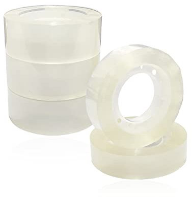 5 rouleaux de ruban adhésif invisible, ruban adhésif de papeterie de bureau, super collant facile à déchirer pour la maison, le bureau, l'emballage cadeau, etc.