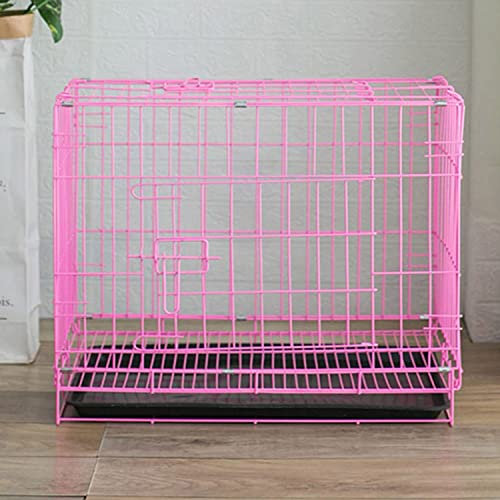 Waigg Kii Hundekäfig, Metall, für kleine Hunde, Katzen, Hundekäfig, faltbar, für kleine und mittelgroße Hunde, Katzen, Welpen, Kaninchen (XS, Rosa)