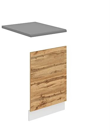 Belini Frontblende für Geschirrspüler PO. Frontblende Geschirrspüler 45 cm Breite. Frontplatte für Spülmaschine ohne Griff, Wotan-Eiche