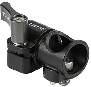 Tilta 15 mm Stangenhalter auf 1/4-Zoll-20-Adapter (seitlich montiert) Aluminium, langlebig und leicht, Verbinden Sie Zubehör, folgen Sie Fokus, Locating Pin (schwarz),TA-15RH-1420S-B