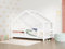 Benlemi SET: Weiß Hausbett LUCKY 120x200 cm mit Kinder-Schaumbettmatratze METROPOLIS 120x200 cm Bettenhaus mit Lattenrost/Rollrost aus Massivholz für Kinder- und Jugendzimmer Spielbett
