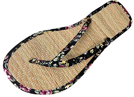 Spritumn-Home Sandales Femme Sandales Dames paille tapis pantoufles décontracté tongs herbe pantoufles maison mode sandales pantoufles Confortable Chaussures De Loisirs LéGèRes