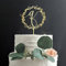 Rimego Buchstabe Q Cake Topper Kranz Initiale Cake Topper für Hochzeit Verlobte Jahrestag Brautdusche Party Dekoration (Gold)