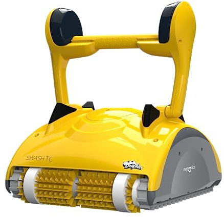 Dolphin Swash TC - Robot Piscine Fond Parois et Ligne d'eau, Compatible Tout Type de Revêtement de Piscine, Piscine Jusqu'à 12m de Longueur, Cycles 1h ou 3h