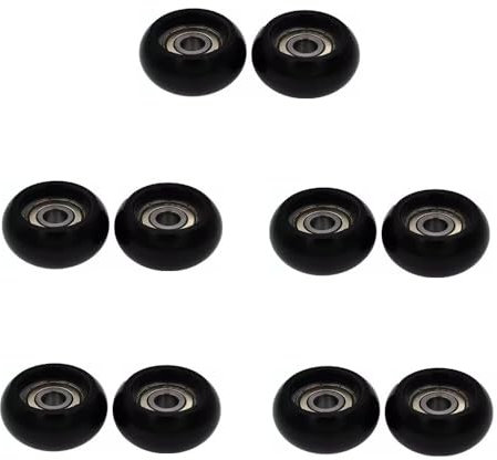 Treer Möbelrolle mit Kugellager, Transportrolle, 40 mm x 20 mm, Innendurchmesser 8 mm, 10 Stück