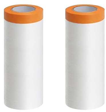Abdeckfolie, Staubschutzfolie, Rolle, 2 Rollen, 30 cm x 20 m, selbstklebende Lackier-Abdeckfolie, staubdichte Abdeckfolie, wasserdichte Abschirmung, Abdecktuch für Möbel, Schränke, Autolackierung
