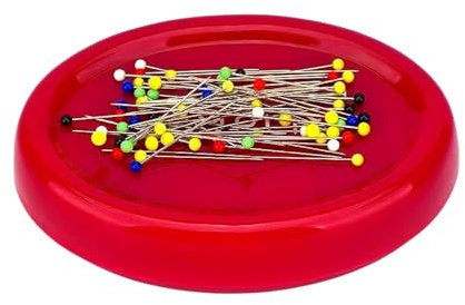 HFYMXNB Aufbewahrungskoffer Quilten Lieferungen Pin,Magnetisches Nadelkissen,Halter Kissen Nähen Pin,50 Glaskopfnadeln inklusive,schicker Korb für Nähnadeln, Büroklammern, Schrauben