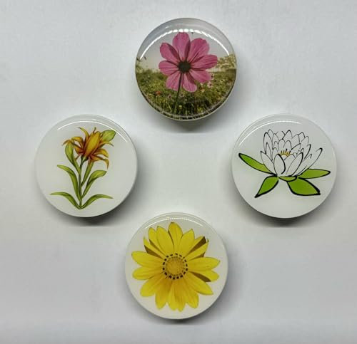 Steckel 4 Stück Motiv MS-483 “Blumenmix“ hochwertige Steckdosen Abdeckung Staubschutz Deckel Steckdosendeckel Abdeckung für saubere Schuko-Steckdosen Steckdosenleisten Kabeltrommel Spritzschutz