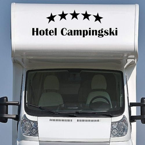 Rakelfix Wohnmobil Wohnwagen Aufkleber Schriftzug 5 Sterne Hotel Campingski ca 160cm WOMI WOWA Camping Van Sticker Autoaufkleb