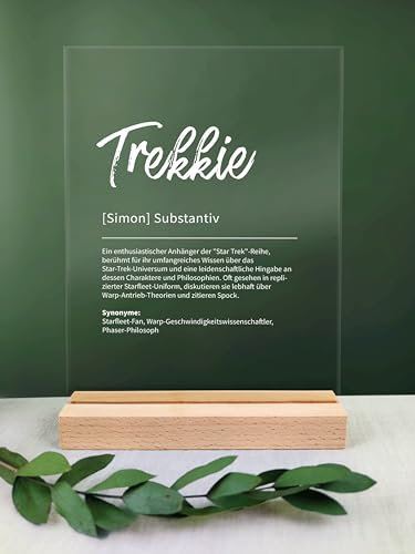 Trekki Geschenk personalisiert - Acryl Geschenk - Definition: Trekki - Trekki Geschenk, Trekki Geschenke, Trekki Deko