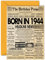Geburtstagskarte zum 80. Geburtstag für Damen und Herren, Zeitung Born in 4,937.8 cm Zeitung, Happy 80 Birthday Card für Oma, Großvater, Oma, Oma, Vintage-Retro-Stil, 1944, A5-Grußkarten zum 80.