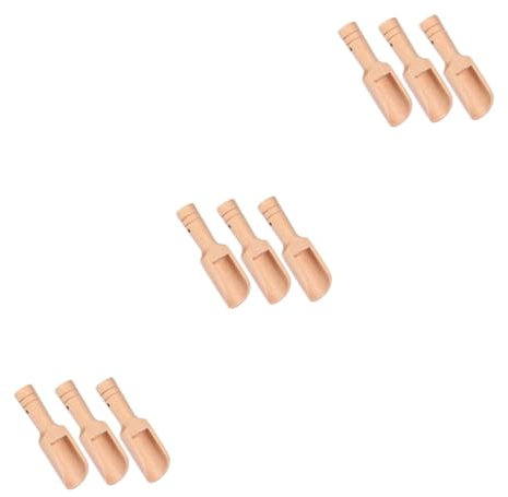 TOPBATHY 9 Pcs Wooden Spoons Wooden Kitchen Scoops Small Wood Spoon Wood Sugar Coffee Scoop Mustard Spoon Natural Wood Spoon Flour Wooden Salt Washing Condiments Mini Seasoning Spoon Bamboo