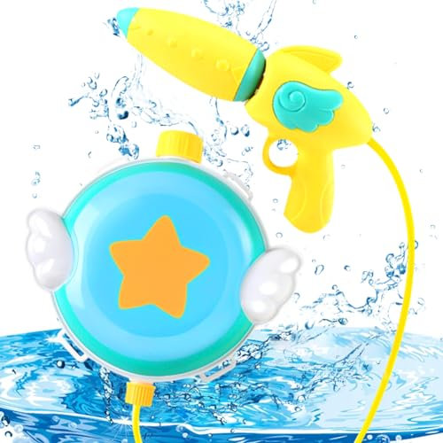 LJTXX Wasserpistole mit Tankrucksack, Rucksack Wasserpistole Wasserspritze Kinderrucksack Verstellbaren Riemen Pool Spielzeug Kinder Water Gun für Sommer Strand Pool Spielzeug (1500ml)
