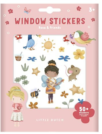 Little Dutch 125582 Fensteraufkleber/Sticker - Rosa & Friends