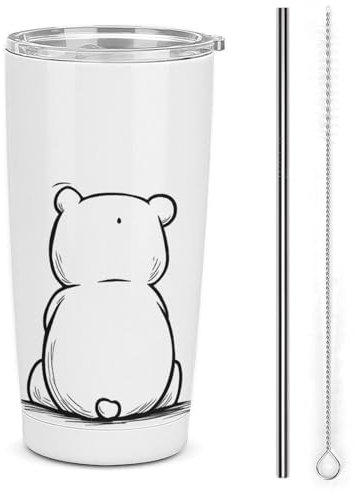 JIULINGXCMM Coffee Mug Travel Coffee Cup Thermal Mug Fits Car Cup Holders Mug Travel Panda Cute Animal (590ml)