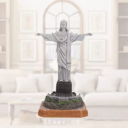 YUZDNM Deko Modern Statue Skulptur - Christus-Erlöser-Statue, Kunstharz, Kunsthandwerk, Skulptur, Wahrzeichen, Gebäude In Rio De Janeiro, Desktop Kunststatue, Brasilien, Miniaturmodelle, Souvenirs(A)