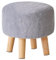 YMYNY Fußhocker, Ottoman, Massivholz Hocker, Runder Ottomane Hocker mit Holzbeinen, Pouf Couch Hocker, Sofa Fußstütze Hocker für Wohnzimmer Schlafzimmer 32×32×32CM Grau HBD035G