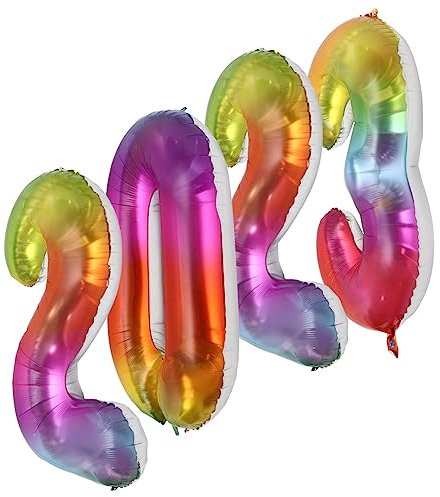 CAXUSD 1satz Folienballons Für Neujahr Und Geburtstagsfeiern Große Zahlenballons Leuchtenden Farben Für Festliche Dekorationen Und Anlässe