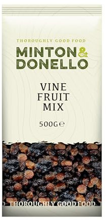 Minton & Donello - Vine Fruit Mix, 500g - Add to Your Baking for Fruity Cakes and Muffins - Vegetarian Friendly