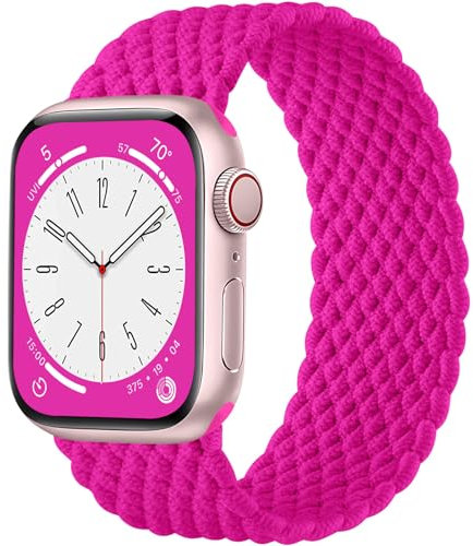 Maledan Braided Solo Loop Straps Compatible with Apple Watch Strap 45mm 44mm 42mm 49mm for Women Men, Adjustable Stretchy Elastic Sport Band for iWatch Strap Series 9 8 7 6 5 4 3 2 1 SE Ultra