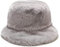 Winterhut aus Kunstfell, flauschig, mit verstellbarem Kordelzug, flauschig, warm, für Damen, Plüsch-Anglerhut, Grau, Einheitsgröße