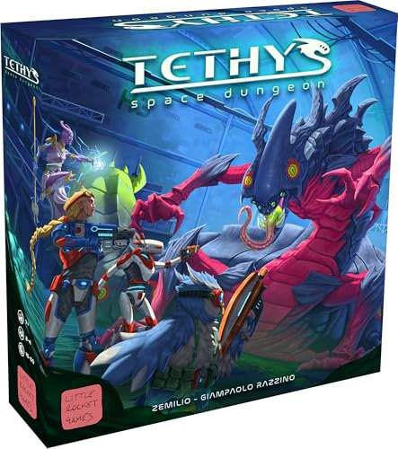 TETHYS Space Dungeon Gesellschaftsspiel in Italienisch und Englisch Little Rocket Games