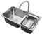 JXDWTL Fregadero de Cocina Fregadero de Acero Inoxidable, Fregadero de Cocina de Doble baño, Fregadero bajo encimera, Fregadero para Verduras de Gran Capacidad, Fregadero de Barra