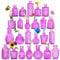 Lot de 24 mini vases en verre à bourgeon, centres de table, transparents, vintage, adaptés pour la décoration de table, d'anniversaire, mariage, fête prénatale (24, violet)
