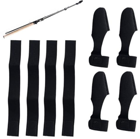 ZORTVUL 8 Piezas Cintas Caña De Pescar,Estuche Protector Para Caña De Pescar,Elásticas Pesca Accesorios Con Autoadhesivo Para Podrá Transportar Y Guardar Con Seguridad Sus Cañas De Pescar