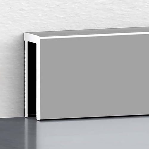 Raouoae Battiscopa In Alluminio Anodizzato Robusto 125cm – 2 Pezzi, Elegante E Durevole, Ideale Per Cucina, Bagno, Garage E Guardaroba, Facile Da Installare(Grau)