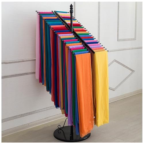 Freistehender Schalhalter, Metallregal, multifunktionales Metallregal, Schal, Seide, Schal-Halter, Hosenbügel, Schal-Halter, Hijab-Organizer, Ständer für Zuhause, Schwarz, 150 cm