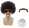Ymoryiyi Afro Perücke Herren für Disco Kostüm Herren, Hippie Accessoires Herren, Ideal für Fasching, Kostümpartys & Rollenspiele, Mit Bart Accessoire（Dunkelbraun)
