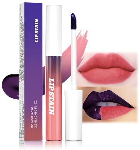 Long-Lasting Peel-Off Lip Stain & Tint for Women - Extreme Matte Finish Liquid Lipstick in Rose Red - Amazing Non-Sticky Makeup That Won't Smudge or Transfer