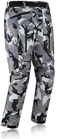 Mens Motorbike Waterproof Black Cordura Textile Armoured Motorcycle Biker Trousers CE Approved Armors Safety Protection Lined Thermal Trousers (UK, Numeric, 36, Regular, Regular, Grey Camo)