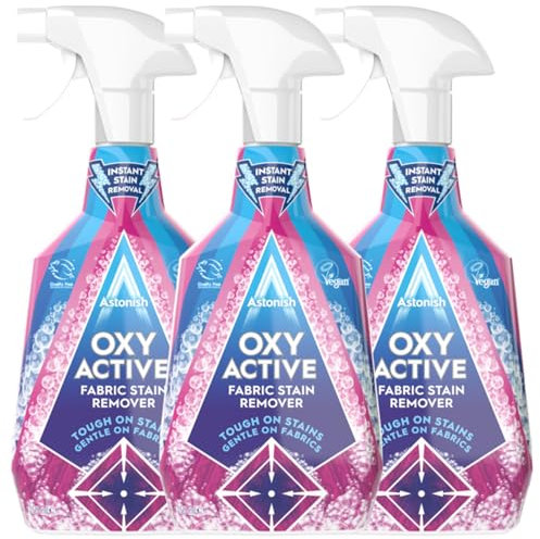 Astonish Oxy Active Stain Remover Trigger 750ml X3 Pack – Powerful Multi-Purpose Cleaner for Tough Stains, Laundry & Household Cleaning
