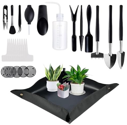 Celuicion Sukkulenten Zubehör, Garten Hand Umpflanzwerkzeuge, Komplettset Mit Umtopfmatte Für Kakteen Zimmerpflanzen Innenbereich Zuhause Balkon Einsteiger