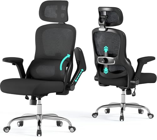 Veratric Ergonomic Office Chair - 400lbs High Back Desk Chair for Big and Tall People, Heavy Duty Mesh Computer Chairs with Lumbar Support & 3D Headrest, Task Chair for Home Office & Gaming (Black)