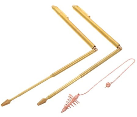 HEALLILY 1 Ensemble tige de prospection en laiton baguettes de sourcier de sourcier cuivre Golden
