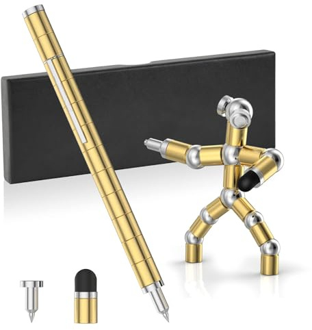 OSDUE Fidget Pen, Multifunzione Penna Magnetica Penna Sollievo Dallo Stress | Fidget Regalo Uomo Bambini Festa del Papa Idee Regalo Divertente Gadget per Idee Pasqua Natale Oro