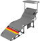 Klappbarer Liegestuhl, 69 cm breite Sonnenliege mit Dach, wetterfest, mit verstellbarer Rückenlehne & Kopfkissen, bis 150 kg belastbar, ideal für Garten, Terrasse, Pool & Camping, Graphitgrau