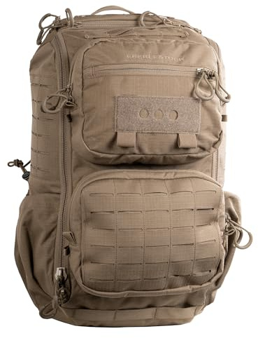 Eberlestock Romad Pack - Kompakter 16L Taktischer Rucksack mit HDPE-Rahmen, Antennen-Pass-Through, Trinkblasentasche & MOLLE-Panel - Robuster Militär- & Jagd-Tagesrucksack - Dry Earth