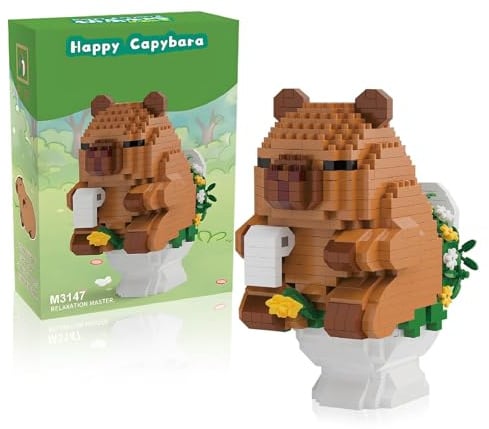 Hpbaggy Capybara Bausteine, Cartoon Mini Bausteine, Capybara Bausatz, Tier-Blöcke Micro Building, Klemmbausteine Set, Nette Wohnkultur, Geschenk Für Erwachsene