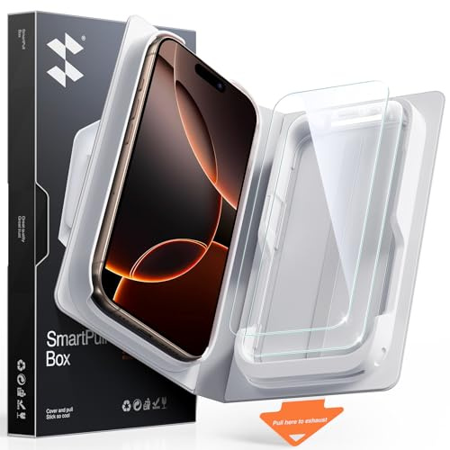 SMARTDEVIL 2 Pack CrystaShield for iPhone 15 Pro Screen Protector | HD Clarity, 9H Tempered Glass, Bubble-Free Easy Install, Anti-Shatter, Face ID & Case Compatible, with SmartPull Box