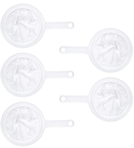Set da 5 Pezzi Filtri a Rete in Nylon Alimentare, Assortimento 80/100/200/300/400 Mesh, Colino Riutilizzabile per Filtrare Latte di Soia, Vino, Caffè, Succhi e Miele, Alta Precisione